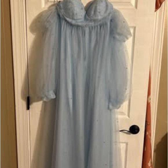 Light Blue Maternity Dress - Picture 5 of 7